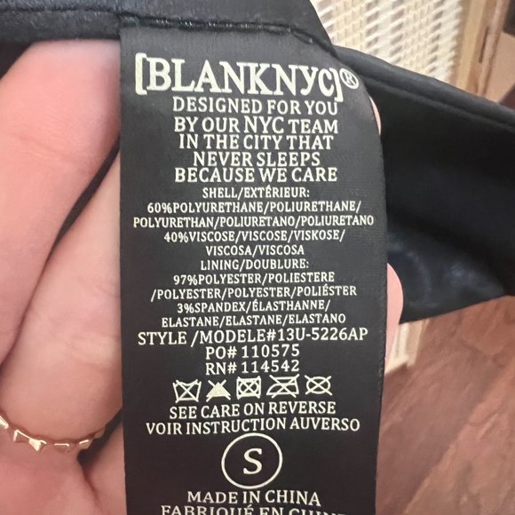 Blank NYC Faux Leather Long Double Breasted Blazer in Carbon, Size Small - Picture 6 of 6